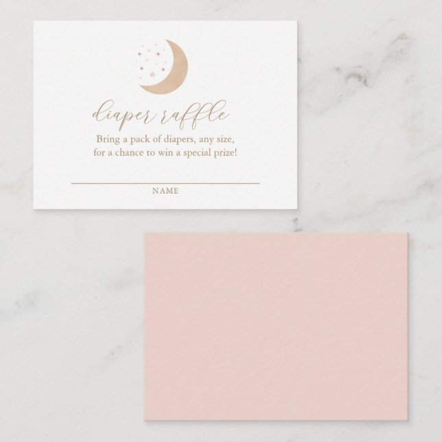 Tarjeta De Recepción Boleto de Raffle de The Moon Baby Shower Diaper (Anverso / Reverso)