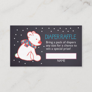 Tarjeta De Recepción Boleto de Raffle del oso Polar Rojo
