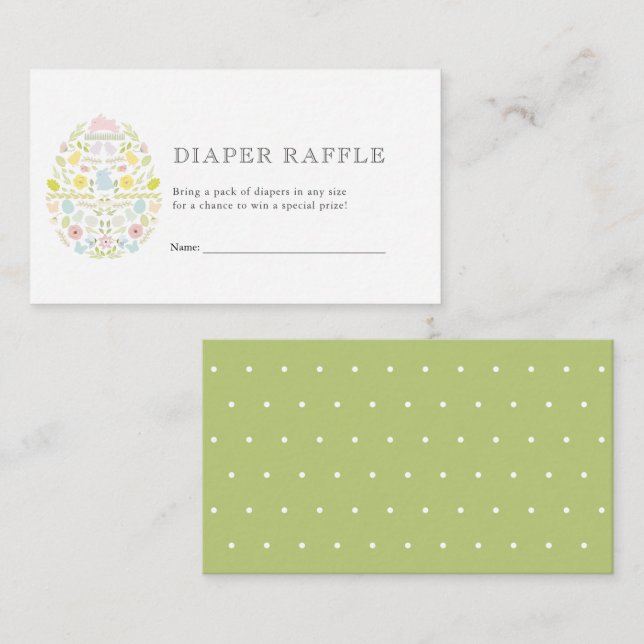 Tarjeta De Recepción Boleto de Raffle Diaper Baby Shower de Easter Egy  (Anverso / Reverso)