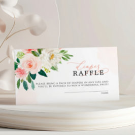 Tarjeta De Recepción Boleto de Raffle Diaper Flowle Rosa