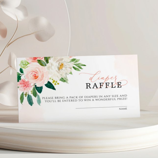 Tarjeta De Recepción Boleto de Raffle Diaper Flowle Rosa (Subido por el creador)