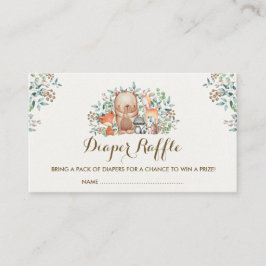 Tarjeta De Recepción Boleto de Raffle Diaper para animales de bosque de