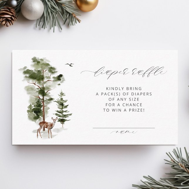 Tarjeta De Recepción Boleto de Raffle Diaper Pine Trees de Woodland (Subido por el creador)