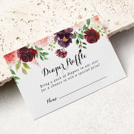 Tarjeta De Recepción Boleto de Raffle floral Burgundy Primavera Morada 