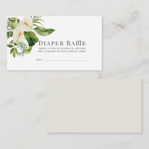 Tarjeta De Recepción Boleto de Raffle Floral de antruro blanco