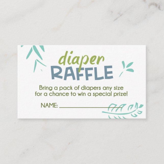 Tarjeta De Recepción Boleto de Raffle Jungle Diaper (Anverso)