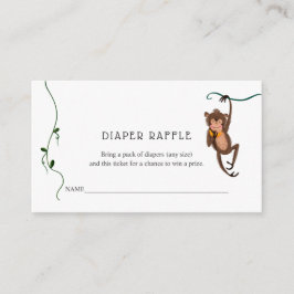 Tarjeta De Recepción Boleto de Raffle Jungle Diaper para Baby Shower