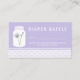 Tarjeta De Recepción Boleto de Raffle Mason Jar & Lace Diaper