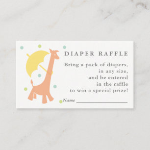 Tarjeta De Recepción Boleto de Raffle para bebé dulce