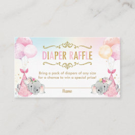 Tarjeta De Recepción Boleto de Raffle para bebé niñas Elephant Diaper