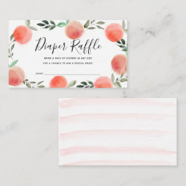 Tarjeta De Recepción Boleto de Raffle Peach Wreath Baby Shower Diaper