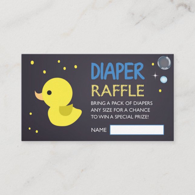 Tarjeta De Recepción Boleto de Raffle Raffle de Diaper Amarillo de Goma (Anverso)