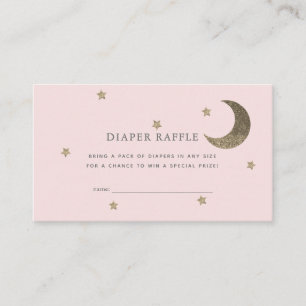 Tarjeta De Recepción Boleto de Raffle rosado de Baby Shower Stars & Moo