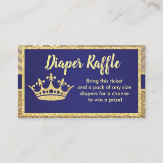 Tarjeta De Recepción Boleto de Raffle Royal Diaper para Baby Shower