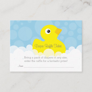 Tarjeta De Recepción Boleto de Raffle Rubber Ducky Diaper - Azul
