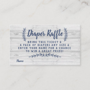 Tarjeta De Recepción Boleto de Raffle Rusitti Diaper de Madera, Azul, G