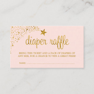 Tarjeta De Recepción Boleto de Raffle Twinkle Little Star Pink Gold
