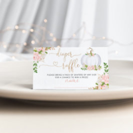 Tarjeta De Recepción Boleto de rifa de calabaza blanca otoño de pañales