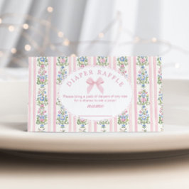 Tarjeta De Recepción Boleto de rifa de Diaper Bow Bow