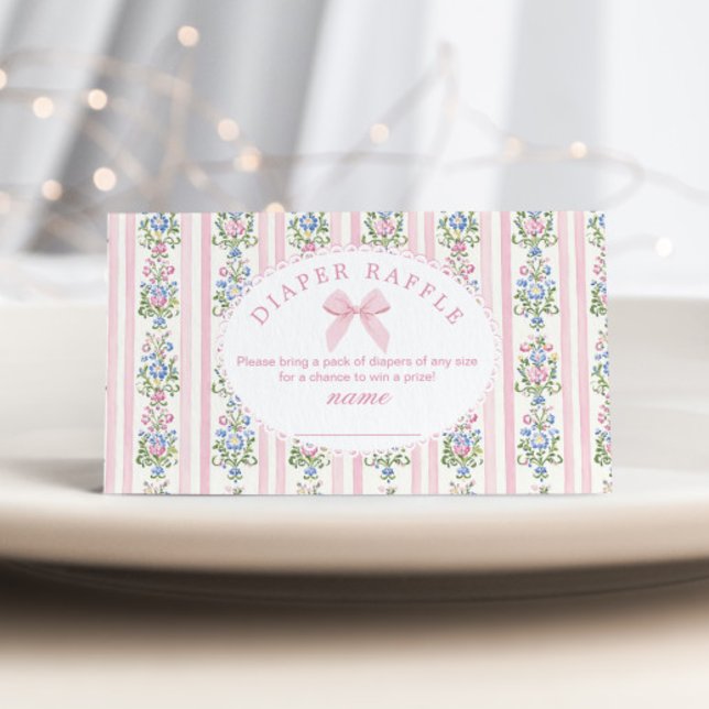 Tarjeta De Recepción Boleto de rifa de Diaper Bow Bow (Subido por el creador)