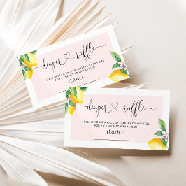 Tarjeta De Recepción Boleto de rifa de limón rosa de color agua