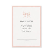 Boleto de rifa de pañal coquette para baby shower