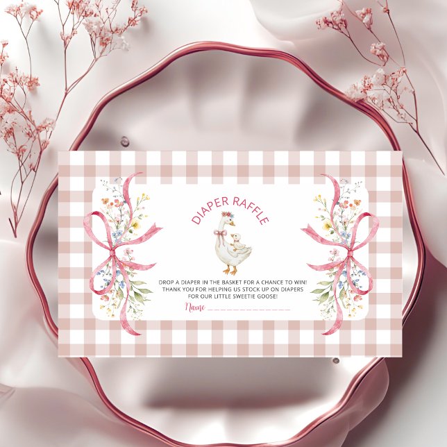 Tarjeta De Recepción Boleto de Rifa de Pañal Coquette Silly Goose (Subido por el creador)