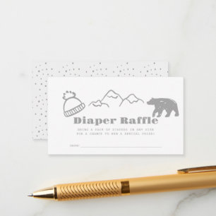 Tarjeta De Recepción Boleto de rifa de pañal de bebé de invierno dibuja