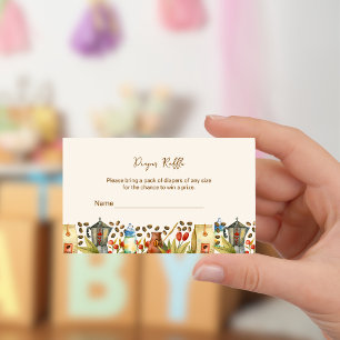 Tarjeta De Recepción Boleto de Rifa de Pañal de Café Está en Preparació