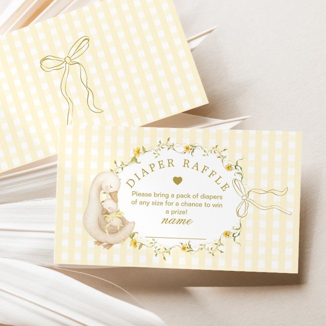 Tarjeta De Recepción boleto de rifa de pañal de gingham amarillo Silly  (Subido por el creador)