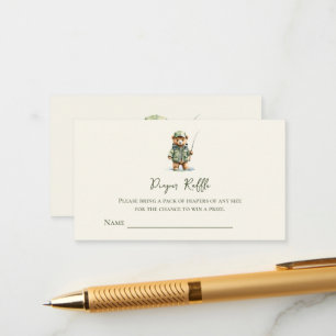 Tarjeta De Recepción Boleto de Rifa de Pañal de Oso Pescando Adorable