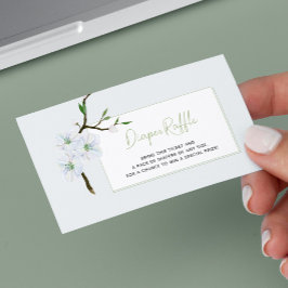 Tarjeta De Recepción Boleto de rifa de pañal floral azul para fiesta de