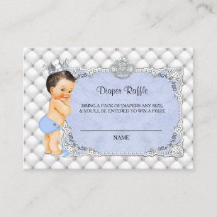 Tarjeta De Recepción Boleto de rifa de pañal Little Prince Baby Blue