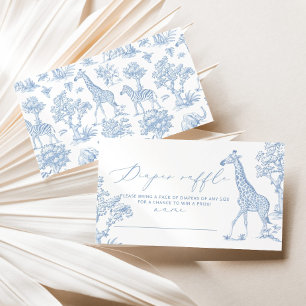 Tarjeta De Recepción boleto de rifa de pañal Safari Toile Blue capricho