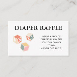 Tarjeta De Recepción Boleto de Rifa de Pañales, Bloques de Juguete para