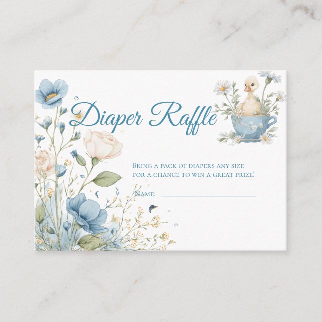 Tarjeta De Recepción Boleto de rifa de pañales Blue Silly Goose (Anverso)