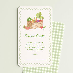 Tarjeta De Recepción Boleto de rifa de pañales con verduras del mercado