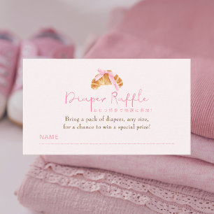 Tarjeta De Recepción Boleto de rifa de pañales Coquette Croissant