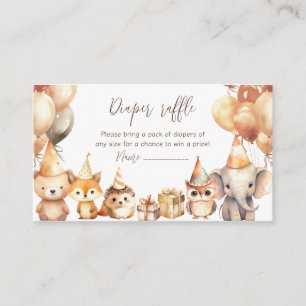 Tarjeta De Recepción boleto de rifa de pañales de Animales para Baby Sh
