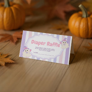 Tarjeta De Recepción Boleto de Rifa de Pañales de Bruja Fantasma Pastel