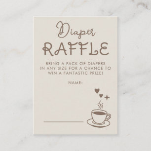 Tarjeta De Recepción Boleto de Rifa de Pañales de Café Espresso Fiesta