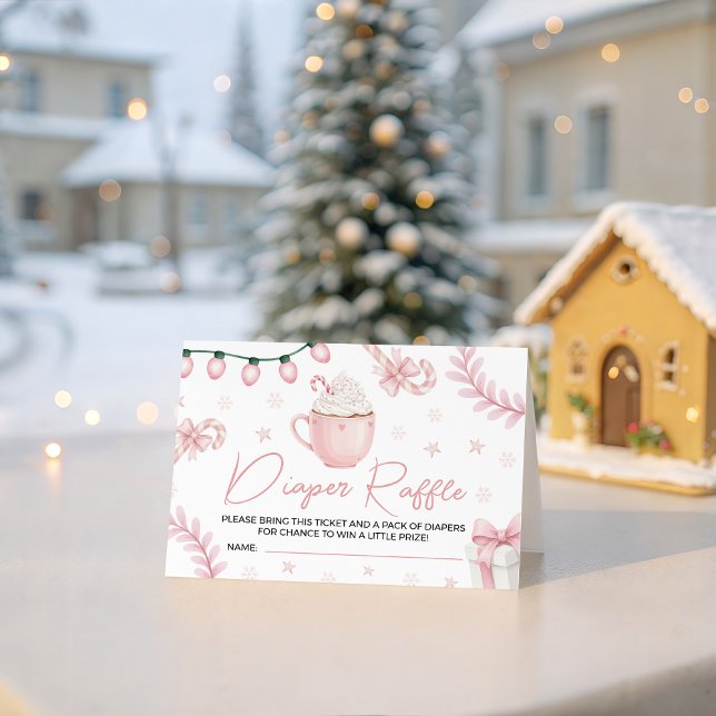 Tarjeta De Recepción Boleto de Rifa de Pañales de Invierno Rosa (Subido por el creador)
