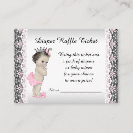 Tarjeta De Recepción Boleto de rifa de pañales de la Princesa Plateada