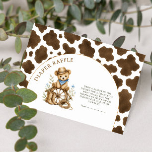 Tarjeta De Recepción Boleto de Rifa de Pañales de Vaquero  Baby Shower 