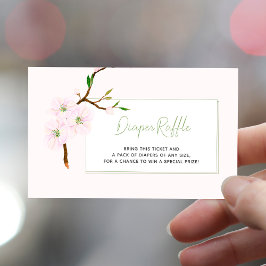 Tarjeta De Recepción boleto de rifa de pañales florales rosa Rubor