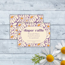 Boleto de rifa de pañales Groovy Retro Flowers