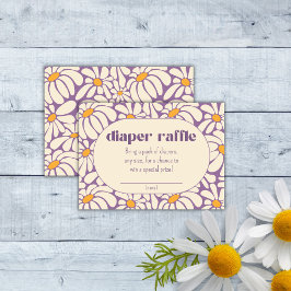Tarjeta De Recepción Boleto de rifa de pañales Groovy Retro Flowers