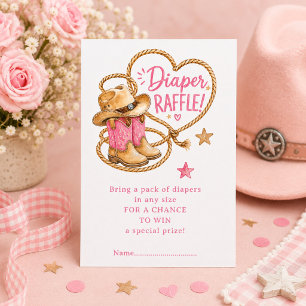 Tarjeta De Recepción Boleto de Rifa de Pañales Howdy Baby Vaquero