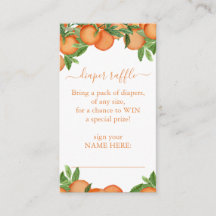 Boleto de rifa de pañales Little Cutie Orange