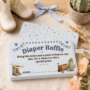 Tarjeta De Recepción Boleto de rifa de pañales occidental Prairie Princ